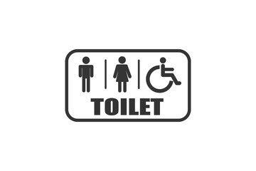 Fototapeta premium Toilet for people with disabilities, female and male Icon, logo, design isolated on transparent background. PNG