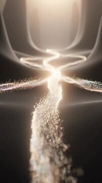 Abstract Glowing Light Particles Flowing Like Energy Stream