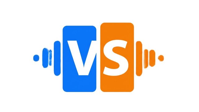 Versus competition graphic with stylized weights and sound wave elements symbolizing a challenge or contest, perfect for fitness or gaming events, conveying intensity and rivalry