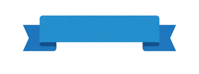 Blue ribbon banner isolated decoration isolated on a transparent background