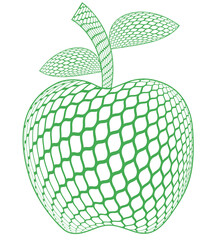 Abastract Apple Mesh Shape Vector Icon