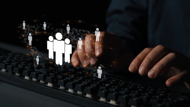 Global human network and workforce distribution highlight human, network, and global presence through digital connection and team coordination Marrow