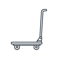 Platform Trolley with Folding Handle Vector Icon for Warehouse Transport and Logistics Equipment