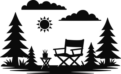 High-quality hiking vector illustration perfect for outdoor adventure, camping, travel branding, t-shirt design and digital projects.