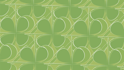 Green seamless floral pattern with leafy shapes for decorative wallpaper and textile design