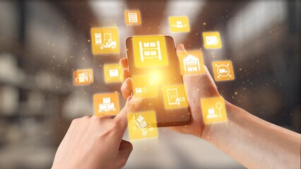 Concept of smart shelves revolutionizes logistics management. This system ensures efficient...