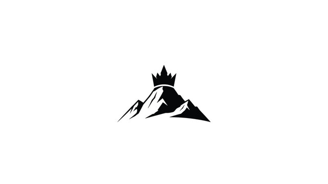 mountain peak with crown graphic design simple illustration silhouette