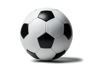 Fototapeta premium Classic black and white soccer ball on white background isolated on white background