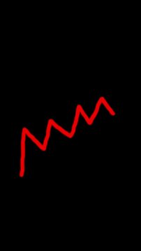 red arrow graph. doodle handraw on alpha channel