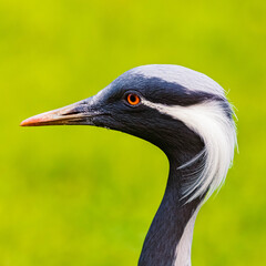 Fototapeta premium Anthropoides virgo, demoiselle crane, on a sunny summer day
