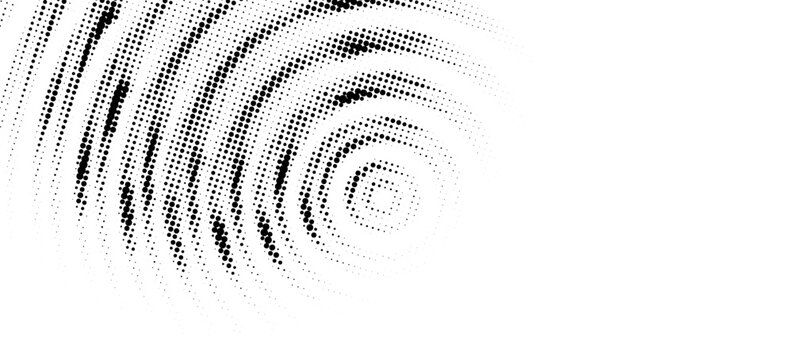 Vector retro grunge sound wave pattern. Audio equalizer halftone design with pulse effect