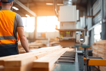 Operator Monitoring Cutting Machine for Furniture Production Process