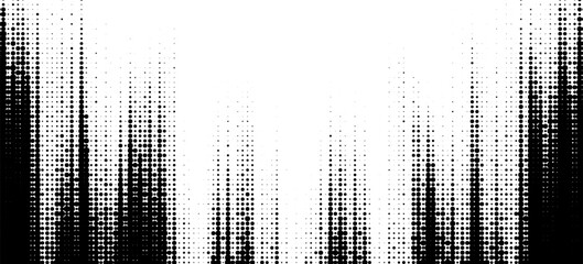 Vector retro grunge sound wave pattern. Audio equalizer halftone design with pulse effect
