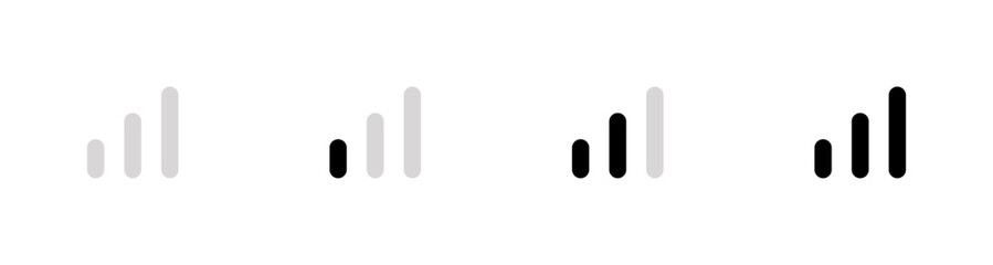 Rounded Signal Bar Icon Set