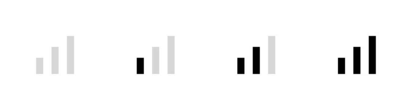 Square Signal Bar Icon Set