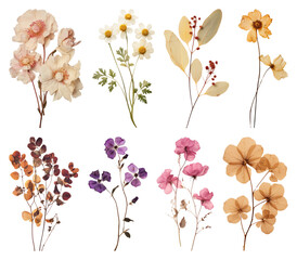 PNG Vintage floral botanical illustration on transparent background