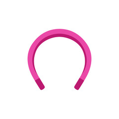 Barbiecore pink headband hair accessory icon, colorful vector flat style illustration