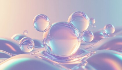 Fototapeta premium Glass Bubble On Liquid