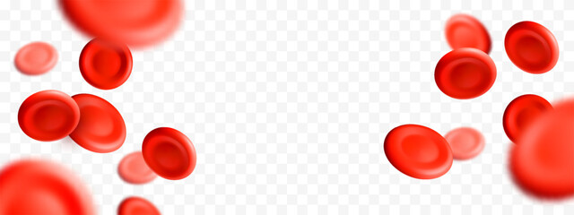 Fototapeta premium 3D blood red cells background. World Blood Donor Day. Realistic vector illustration. Healthcare, hospital, clinic, laboratory, emergency design concept
