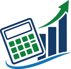 Financial calculation leading to business growth and profit analysis icon