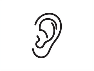 Minimalist Ear Icon Design for Listening or Hearing