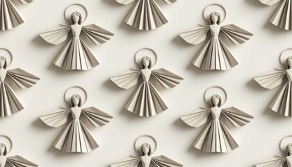 Fototapeta premium Paper angel halo pattern