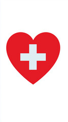 Obraz premium Heart symbol with a medical cross, representing health, care, and wellness.