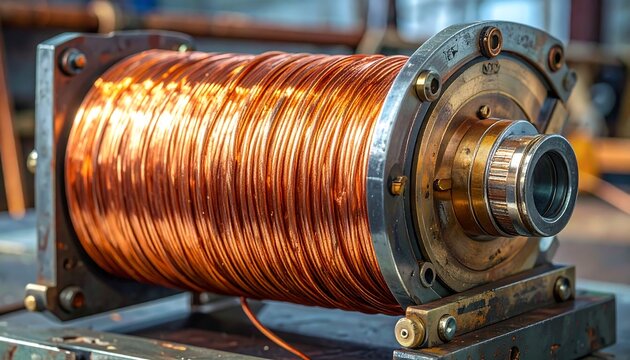 Copper Coil - A Close-Up of Electrical Engineering Component.