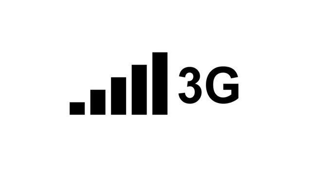 3G network icon design in flat icon. 3G network icon animation in background computer and smartphone internet sign symbol.