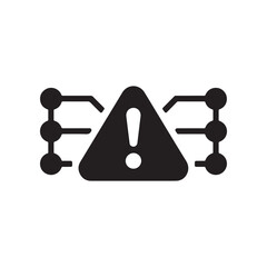 Cyber attack alert warning icon for network security and system protection