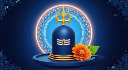 Lord Shiva Lingam Illustration  Hindu God, Mahadev Symbol, Indian Culture, Spirituality