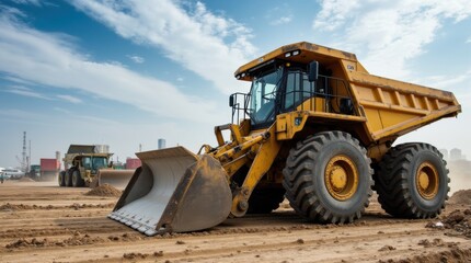 heavy machinery at a construction site 
