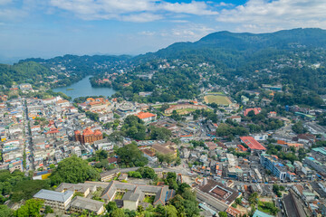 Obraz premium Aerial photograph of the city of Kandy in Sri Lanka