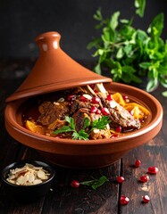 Marokkanische Tajine mit Lamm und Granatapfel