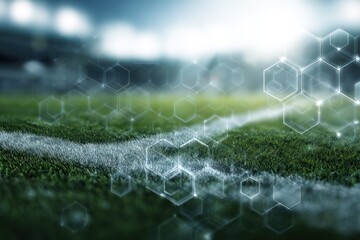 Abstract Sports Background With Football Field And Light Effects