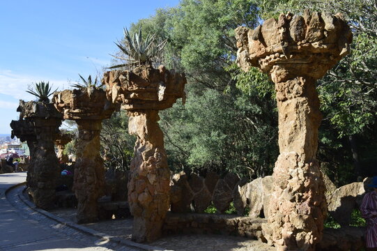 Parque Guell em Barcelona na Espanha
