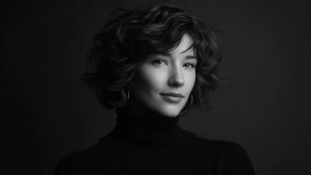 Medium shot of a monochrome portrait using subtle gray tones creating a muted and sophisticated visual style with understated depth.