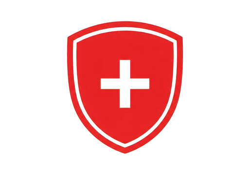 Swiss flag shield icon isolated on transparent background
