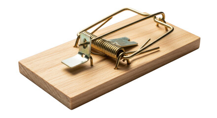Mouse trap isolated on transparent background