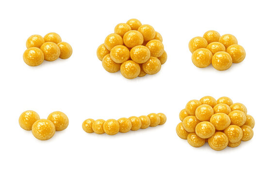 Staphylococcus aureus bacteria creating clusters and chains, microorganisms causing infections, 3d render with transparent background