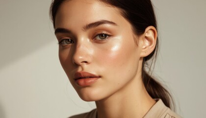 Naklejka premium Minimal portrait young woman
