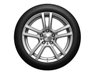 Obraz premium Truck Wheel Close-Up, Three-Quarter Angle, isolated on transparent background
