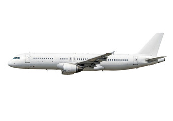 Obraz premium Commercial airliner in flight isolated on transparent background