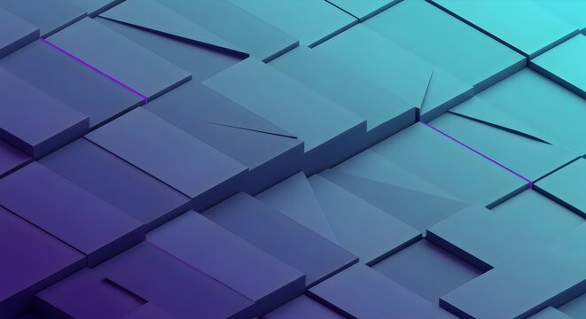 Futuristic abstract background of blue 3d cubes and modern glass building architecture with steel metal textures and light reflections for business technology design