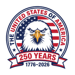 United States of America 250 Years Anniversary Eagle Badge 1776–2026 © TAPU SHAHA