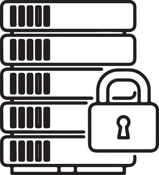 Secure Server Stack with Padlock Icon - Data Protection and Cybersecurity Concept