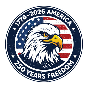 America 250 Eagle Badge 250 Years of Freedom Emblem