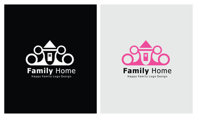 vector stock family home icon logo, parental consultation, love logo