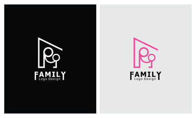 vector stock home family icon logo, parental, love logo