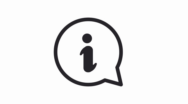 Clean black and white vector information icon featuring a simple &ldquo;i&rdquo; symbol, ideal for user interfaces, help sections, support pages, apps, and website navigation. This minimalist, scalable design wor